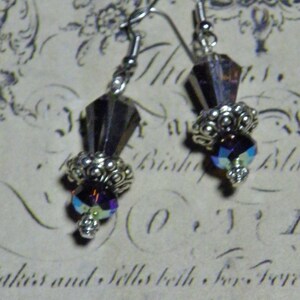 Black Diamond Art deco Swarovski crystal elegant earrings image 5