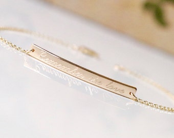 Skinny & Dainty Bar Bracelet - Personalized Bar Bracelet, GPS Coordinates Bracelet, Skinny Engraved Bar Bracelet, Gift for her