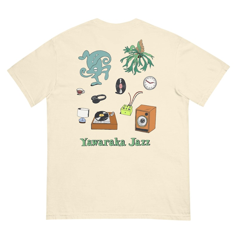 Yawaraka Jazz Room Tee, Big Back Print, Comfort Colors 1717 Garment-Dyed Heavyweight T-Shirt image 1