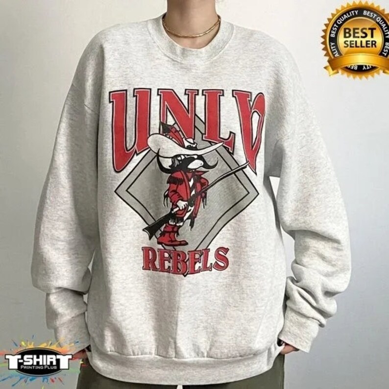Vintage UNLV Rebel Football Sweatshirt, UNLV Rebel Shirt, College ...