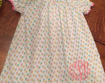 Summer Ice Cream or Snow Ball Peasant dress for  summer fun!