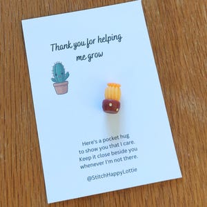 Pocket Hug Cactus Token, für Mutter, Sohn, Tochter, Mini-Harz-Kakteen, Pflanzenliebhaber, Geschenk für Lehrer, hilft mir zu wachsen, emotionale Unterstützungspflanze