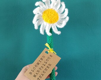 Teacher Gift, Daisy Flower Gift, Christmas Gift for Teachers, Blooming Marvellous Teacher, Personalised Teacher Gift, Artificial Daisy