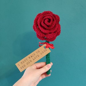 Anniversary Crochet Rose, Forever Flowers, Custom Artificial Rose, Romantic Gift, 1st Anniversary Gift for Parents, Wedding Roses