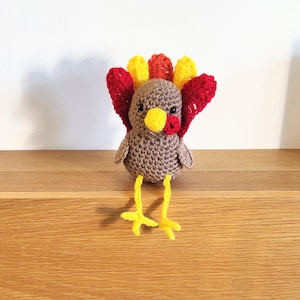 Thanksgiving Turkey Decoration Gift, Turkey Figurine, Shelf Sitter, Table Decor, Turkey Day Keepsake, Tiered Tray, Crochet Turkey Ornament