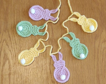 Guirlande lapin arc-en-ciel, guirlande au crochet, guirlande lapin, guirlande lapin au crochet, guirlande animal au crochet, cadeau lapin, cadeau lapin,