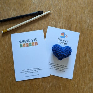Back to School Pocket Hug, Colourful Heart Token, First Day of School, Anxiety Relief, Kids Hug Token, Personalised Gift, Starting Primary