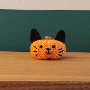 Black Cat Pumpkin, Halloween Decoration, Crochet Pumpkin, Black Cat Halloween Decor, Pumpkin Decorations, Cat Decor, Halloween Party