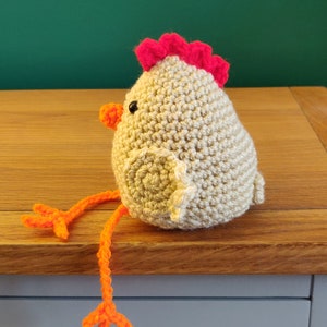 Chicken Shelf Sitter, Hen Gift, Shelf Buddy, Chicken Ornament, Figurine, Plush, Chicken Home Decor, Hen on Nest, image 3