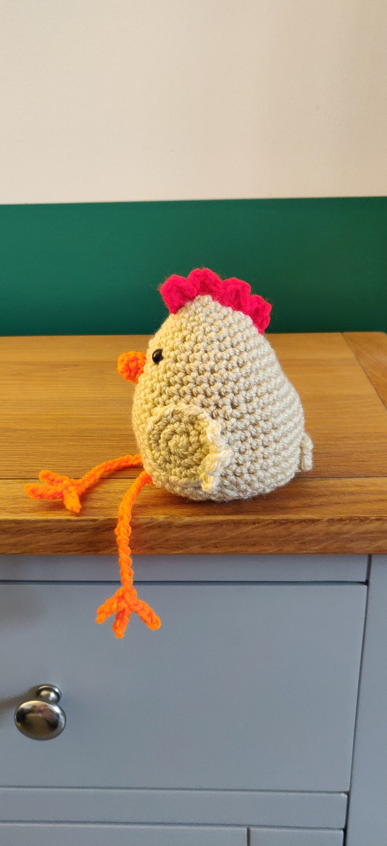 Chicken Shelf Sitter, Hen Gift, Shelf Buddy, Chicken Ornament, Figurine, Plush, Chicken Home Decor, Hen on Nest, image 3