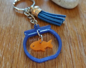 Beadworx Handcrafted Goldfish Keyring - Star Beaded Fish Charm, Perfect Xmas Gift