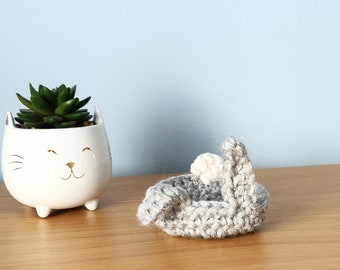 Rabbit Trinket Dish, Crochet Bunny Ring Dish, Ring Holder, Ring Tray, Jewellery Holder, Gifts for Her, Mother's Day Gift, Animal Ring Dish,