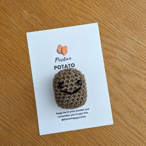 Pomme de terre positive, Carte-cadeau positive, Pomme de terre au crochet, Cadeau de jardinage, Vous avez ça, Restez fort, Carte amusante, Cadeau de soutien émotionnel