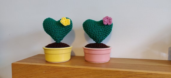 2er Set Hkelherz Kakteen, Blumentopf Dekor - Etsy.de