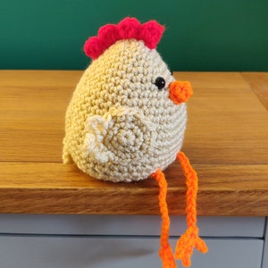 Chicken Shelf Sitter, Hen Gift, Shelf Buddy, Chicken Ornament, Figurine, Plush, Chicken Home Decor, Hen on Nest, image 4