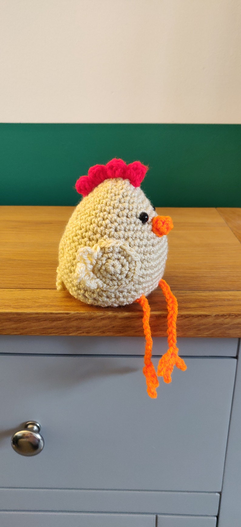 Chicken Shelf Sitter, Hen Gift, Shelf Buddy, Chicken Ornament, Figurine, Plush, Chicken Home Decor, Hen on Nest, image 4