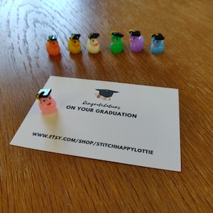 Ente Herzlichen Glückwunsch zu Ihrem Abschluss, die Quaste war den Hassel wert, Taschenumarmung, bunte Ente mit Hut, Doktorhut-Geschenk, Doktorwürde