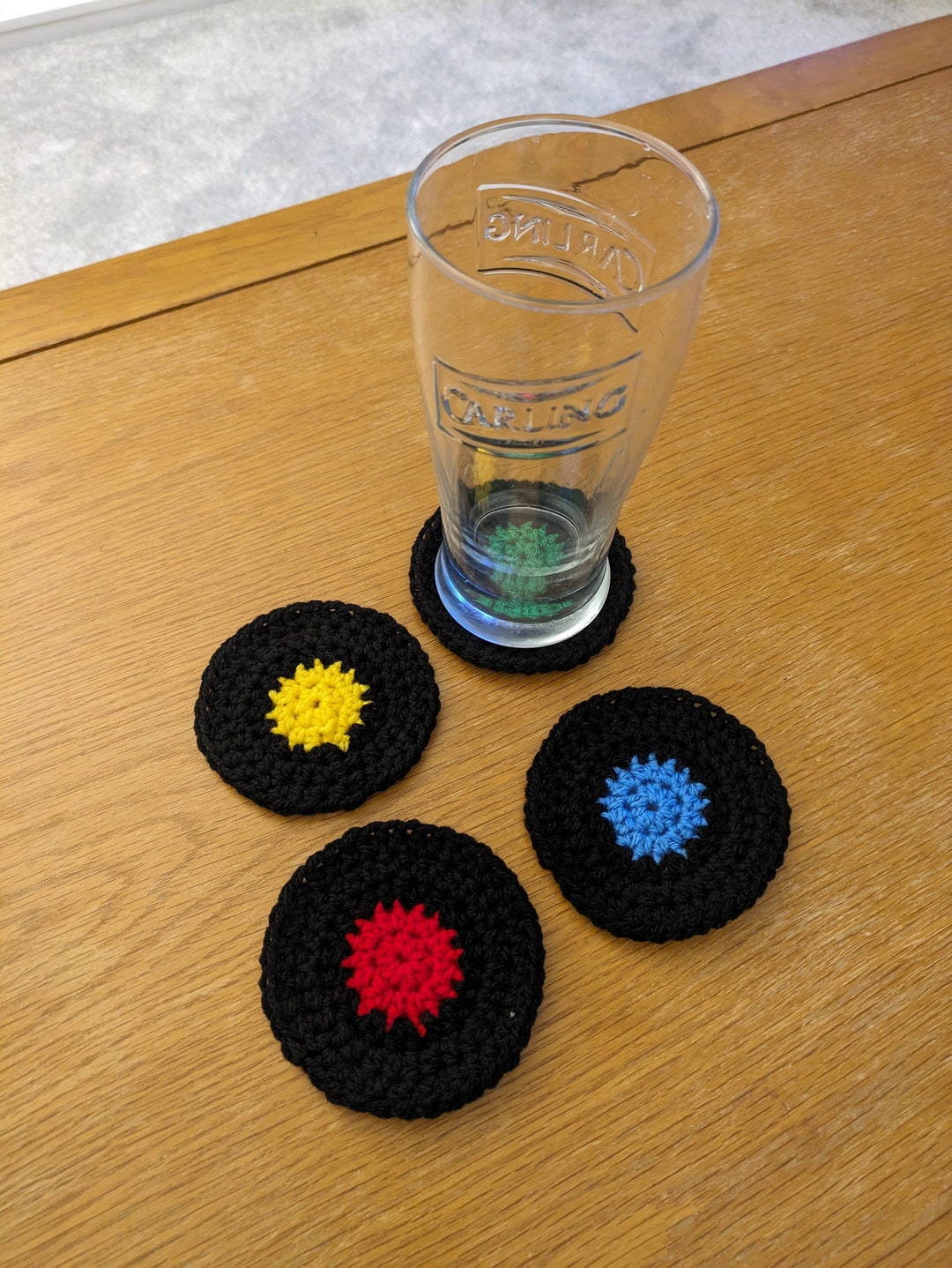 Crochet Vinyl Record Coasters, Retro Drink Coasters, Gift for DJ - Etsy