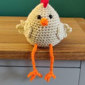 Chicken Shelf Sitter, Hen Gift, Shelf Buddy, Chicken Ornament, Figurine, Plush, Chicken Home Decor, Hen on Nest, image 2