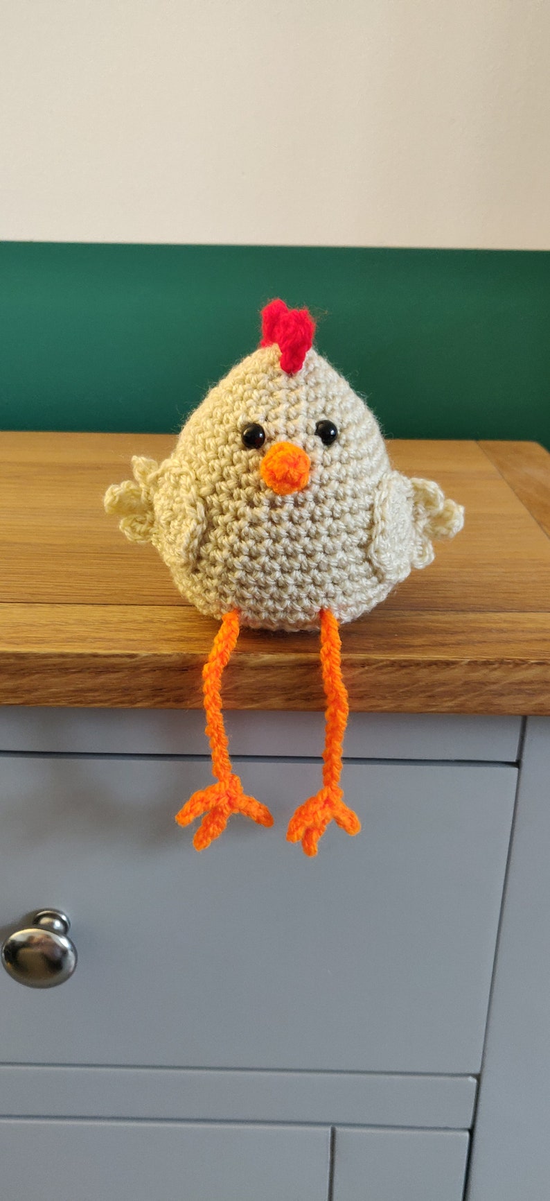 Chicken Shelf Sitter, Hen Gift, Shelf Buddy, Chicken Ornament, Figurine, Plush, Chicken Home Decor, Hen on Nest, image 2