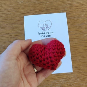 Pocket Hug Red Heart Token, Pocket Hug for Mum, Son, Daughter, Crochet ...