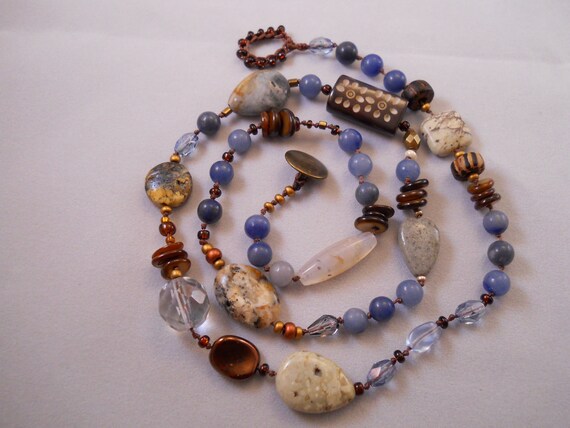 Items similar to Blue Jasper Statement necklace, bohemian, hippie chic ...