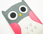 KIndle Paperwhite Case Cover Sleeve Kindle Paper White 3G 6" Case - Owl in Pink/Grey