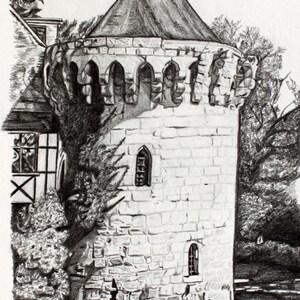 Castillo de Scotney, East Sussex, tarjeta de bellas artes