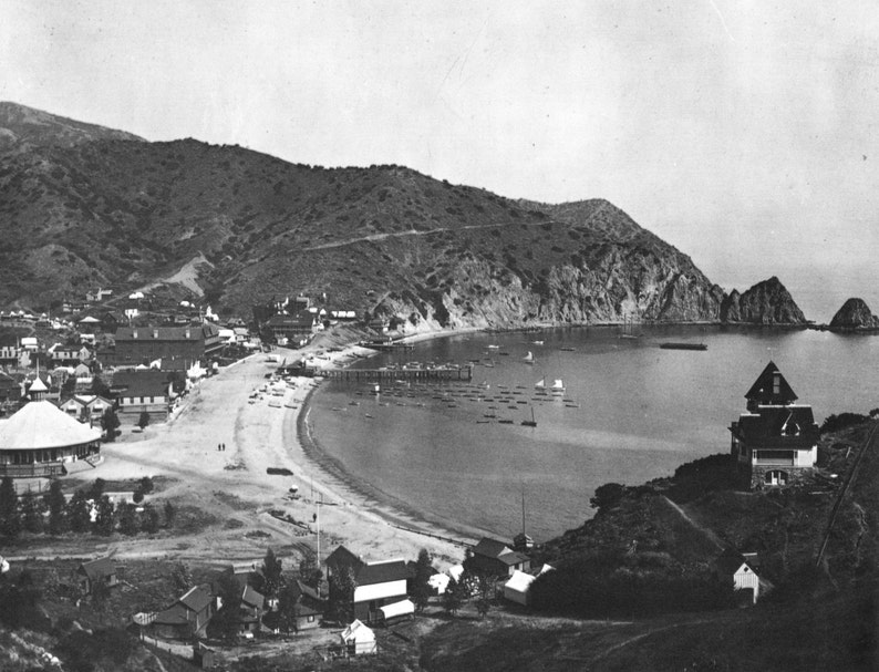 CATALINA ISLAND Avalon Harbor Vintage Photo Print Ready to Etsy