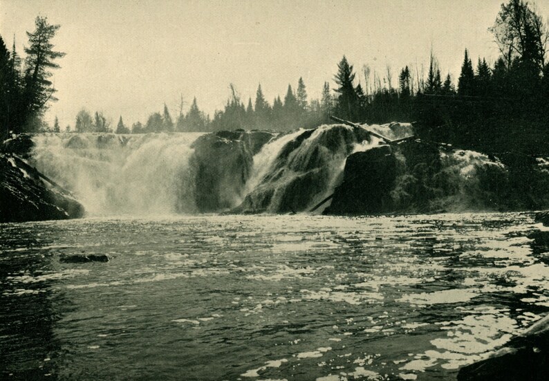 Dead River Maine Grand Falls in 1897 Vintage Photo Art Etsy