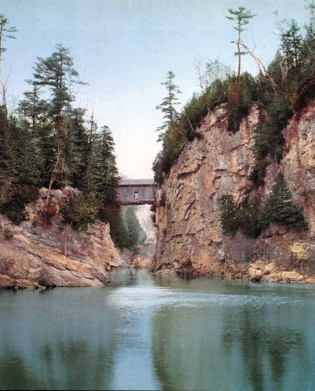 Burlington Vermont Winooski Covered Bridge in 1899 Etsy