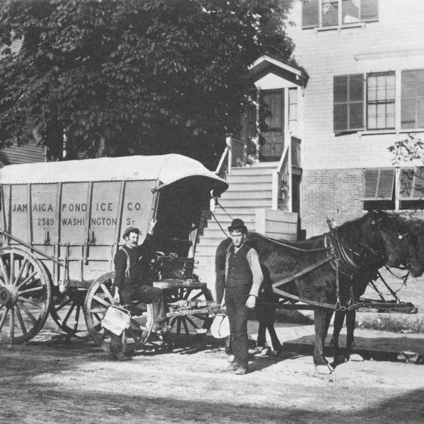 Jamaica Plain Ice Company Delivery Wagon - Vintage Photo Print, Ready to Frame!