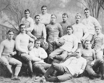 YALE UNIVERSITY Football Team in 1884 - Vintage Photo Art Print, Ready to Frame!