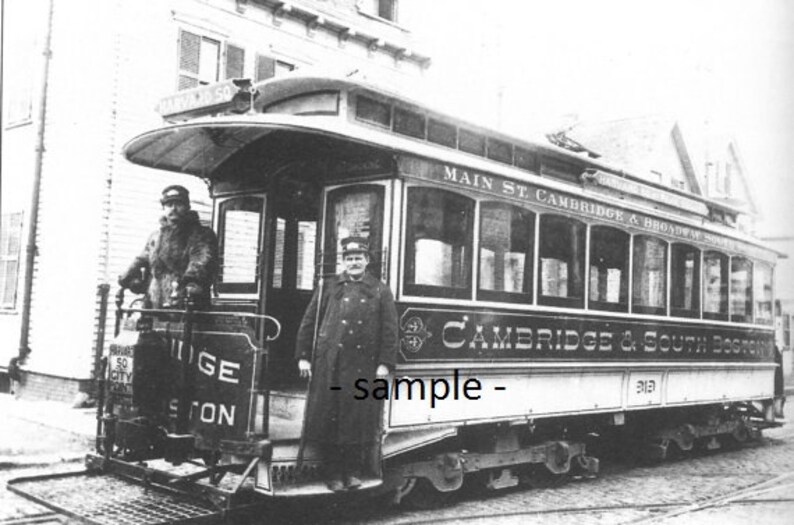 CAMBRIDGE and South BOSTON MA Trolley 1892 Vintage Photo Etsy