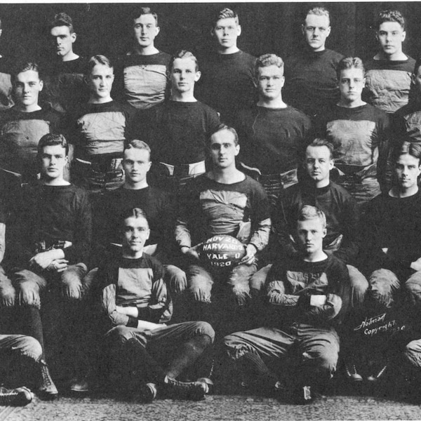 YALE UNIVERSITY Football Team in 1920  - Vintage Photo Art Print, Ready to Frame!