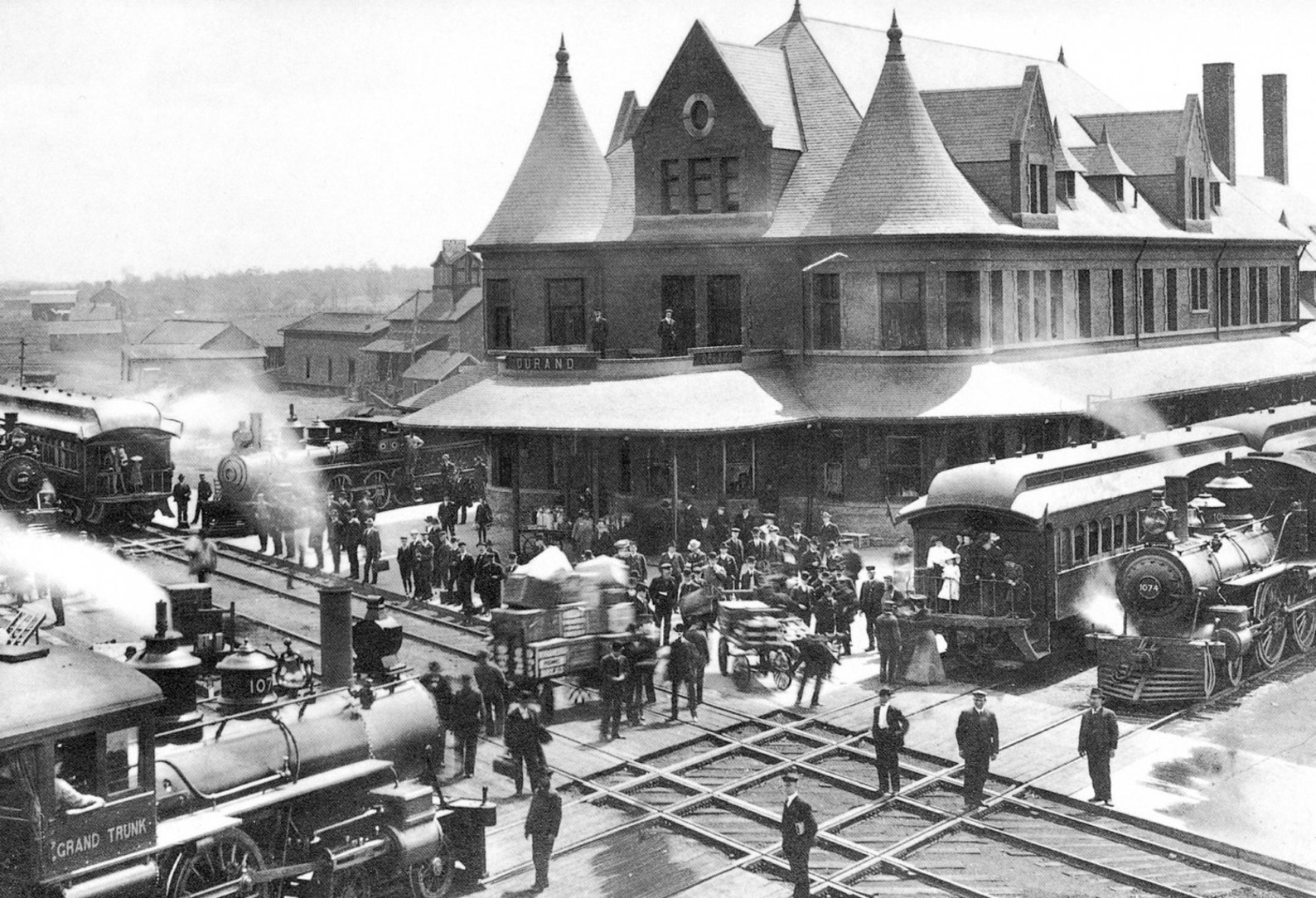 Durand Michigan Railroad Station circa 1905 Vintage Photo Etsy