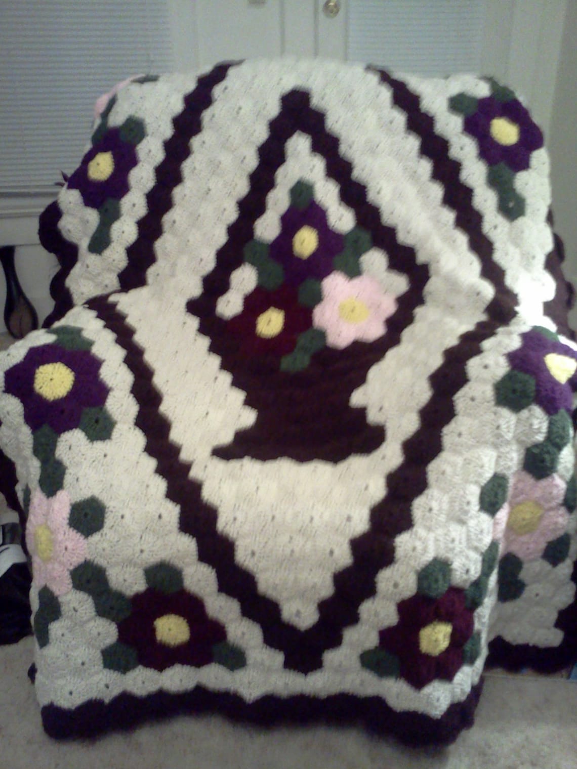 Flower Basket Afghan Etsy