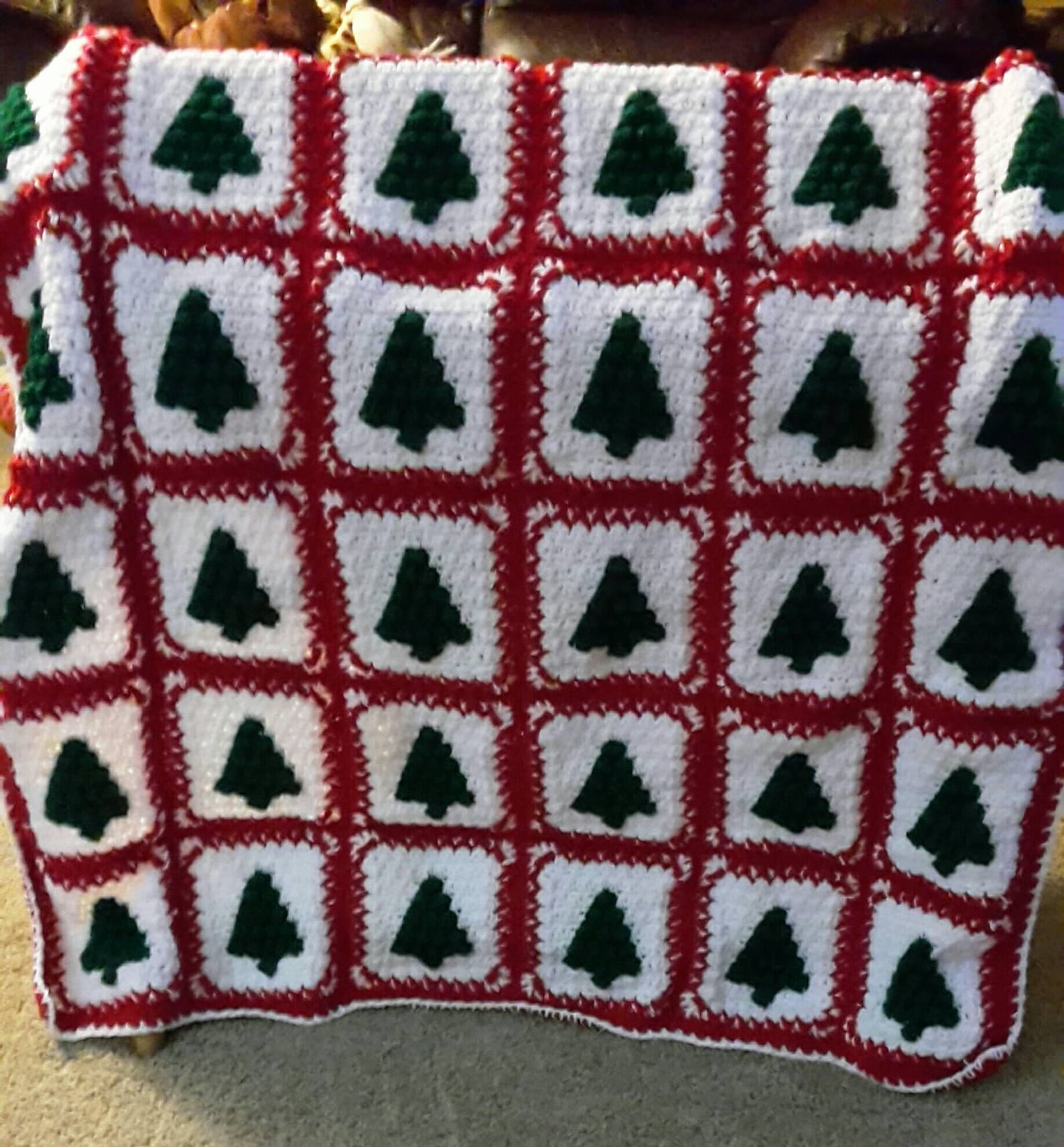 Christmas Tree Afghans Etsy