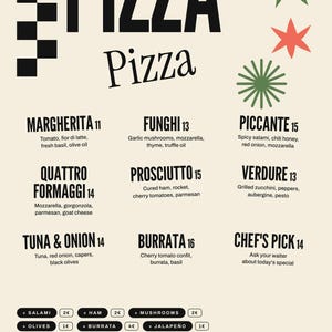 Pizza Menu Template, Editable in Canva and Printable A4 - Etsy