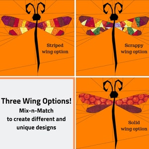 PDF Pattern - dragonfly quilt block 10-inch - foundation paper piecing pattern - fpp pattern - sewing project - Skinny Bug Studio dragonfly