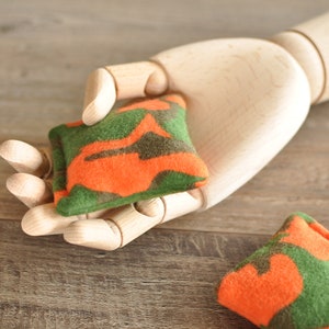 Pocket handwarmers set of 2 - stocking stuffer - microwave rice bag - boo boo bag - hot cold rice pack - eye packs - spa therapy - camo