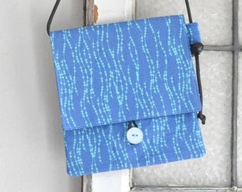 About Town Bag II - crossbody purse - handmade hip bag - minimal purse - teacher gift - unique travel bag - party purse - blue string pearls