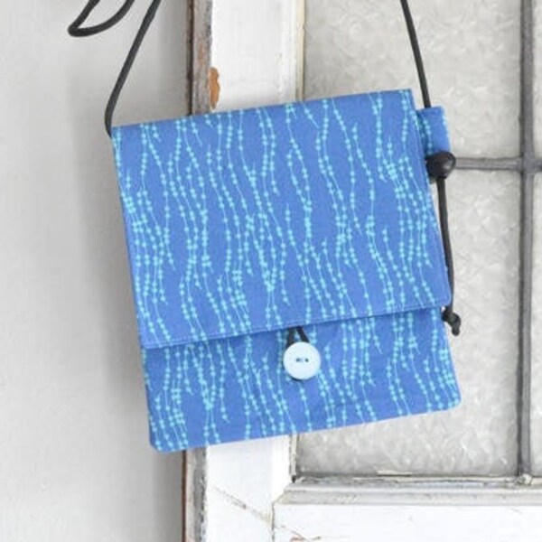 About Town Bag II - crossbody purse - handmade hip bag - minimal purse - teacher gift - unique travel bag - party purse - blue string pearls