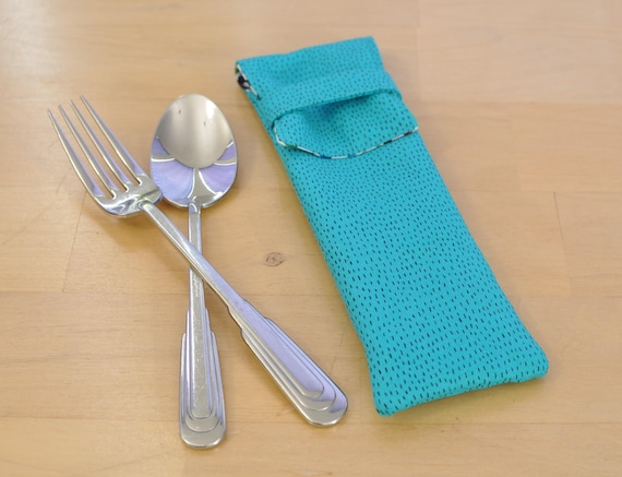 Utensil Pouch Fun Cutlery Carrier Handmade Silverware Case Fabric