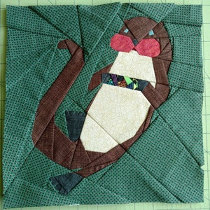 PDF Otter Quilt Block Pattern 10 inch foundation paper piecing pattern fpp animal design DIY sewing project Play with Purpose image 2