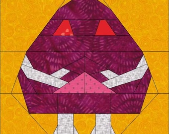 PDF Robot Quilt Block Pattern - foundation paper piecing pattern - science fiction design - fpp pattern - DIY sewing project - Wellington