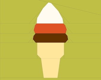 PDF Ice Cream Cone Quilt Block Pattern - foundation paper piecing pattern - sweet treat design - fpp pattern - DIY sewing project