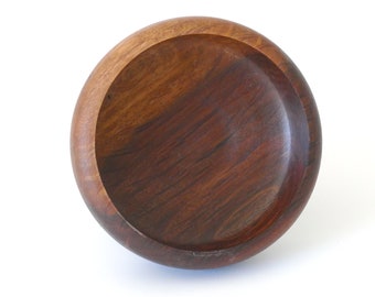 Cuenco de madera tallada a mano: Plato pequeño para servir de madera oscura