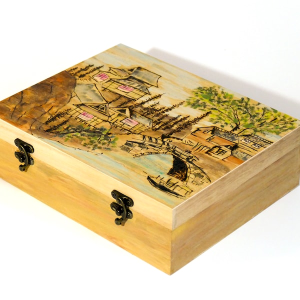 Wooden Tea Box Etsy