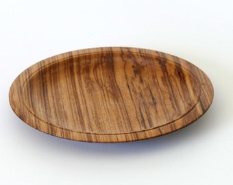 Round Wooden Plate, Wood Serving & Decor Dish, Small Serving Tray, Eco Friendly Tableware and Dinnerware, Natural Kitchen Decor, Food Plate